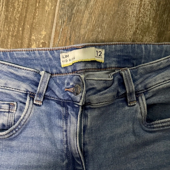 Next Light Blue Slim Mid-rise Straight Leg Women's Jeans - Picture 2 of 8